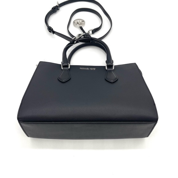 Michael Kors Sheila Medium Center Zip Satchel Bag Black - Picture 8 of 11